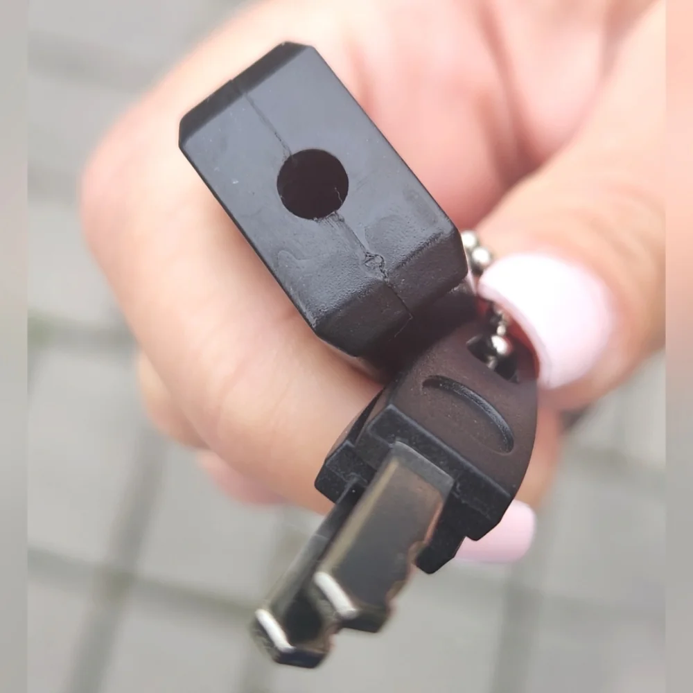 Restoration Hardware Black Padlock Keychain